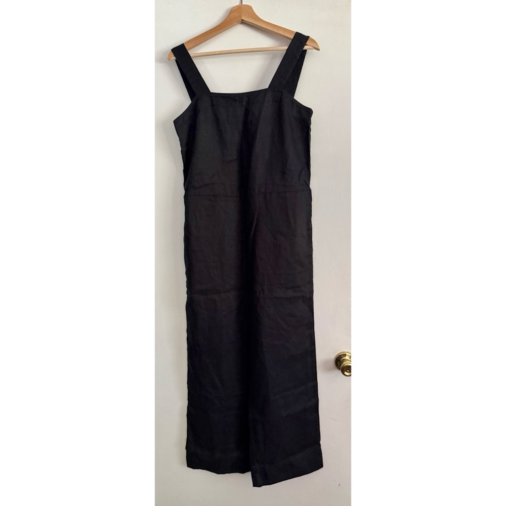 NWT Quince 100% European Linen Square Neck Jumpsuit - Small, Black (NO BELT) - Picture 6 of 12